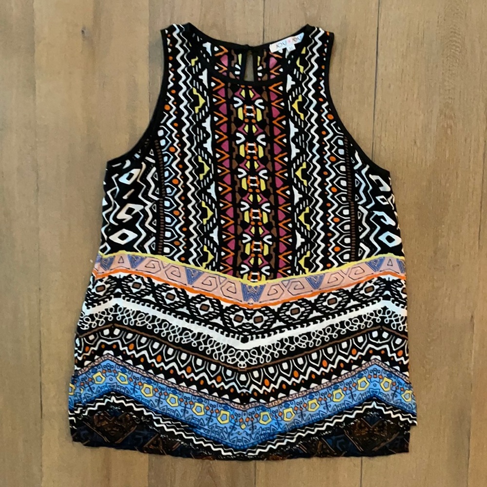 Joy Joy Black Colorful Shirt- Size M